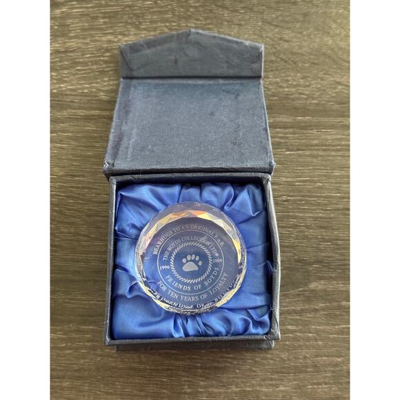 Boyds‎ Bear Glass Paperweight 10 year Commemorative Loyalty Award - Picture 1 of 9